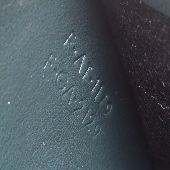 Auth CELINE Triomphe Zip Around Long Wallet Dark Green Leather authentic - Picture 5 of 16